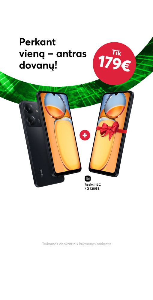 Xiaomi Redmi 13C - du telefonai už vieno kainą!
